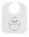 Cute Hatching Chick - White Baby Bib by TooLoud