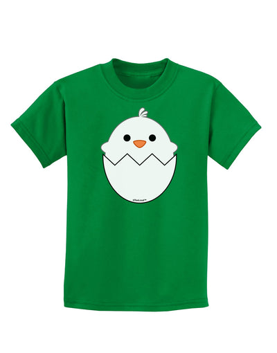 Cute Hatching Chick - White Childrens Dark T-Shirt by TooLoud-Childrens T-Shirt-TooLoud-Kelly-Green-X-Small-Davson Sales