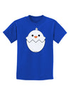 Cute Hatching Chick - White Childrens Dark T-Shirt by TooLoud-Childrens T-Shirt-TooLoud-Royal-Blue-X-Small-Davson Sales