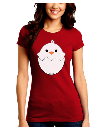 Cute Hatching Chick - White Juniors Crew Dark T-Shirt by TooLoud-T-Shirts Juniors Tops-TooLoud-Red-Juniors Fitted Small-Davson Sales