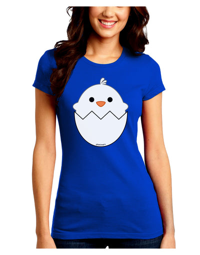 Cute Hatching Chick - White Juniors Crew Dark T-Shirt by TooLoud-T-Shirts Juniors Tops-TooLoud-Royal-Blue-Juniors Fitted Small-Davson Sales