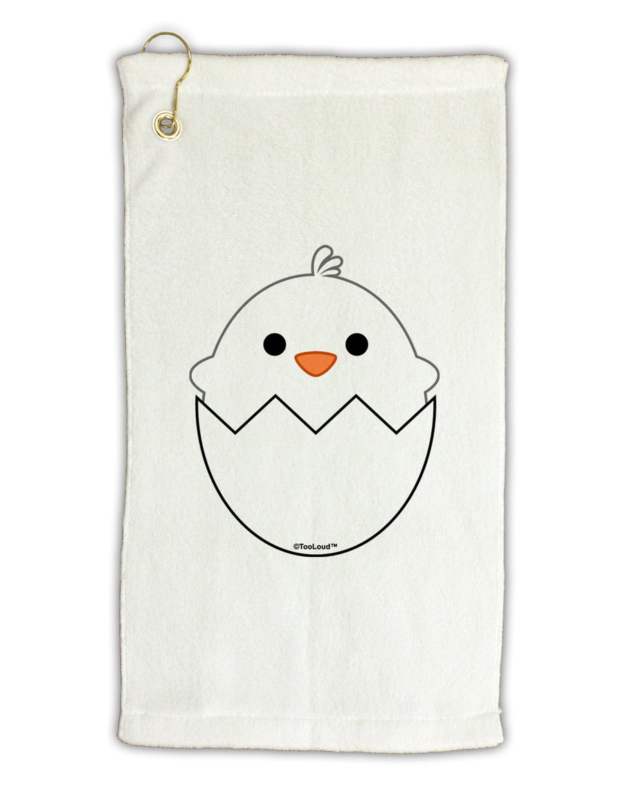 Cute Hatching Chick - White Micro Terry Gromet Golf Towel 16 x 25 inch by TooLoud-Golf Towel-TooLoud-White-Davson Sales