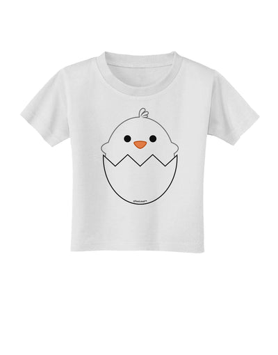 Cute Hatching Chick - White Toddler T-Shirt by TooLoud-Toddler T-Shirt-TooLoud-White-2T-Davson Sales