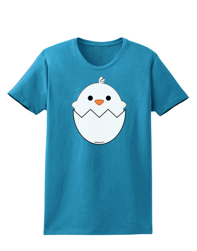 Cute Hatching Chick - White Womens Dark T-Shirt by TooLoud-Womens T-Shirt-TooLoud-Turquoise-X-Small-Davson Sales