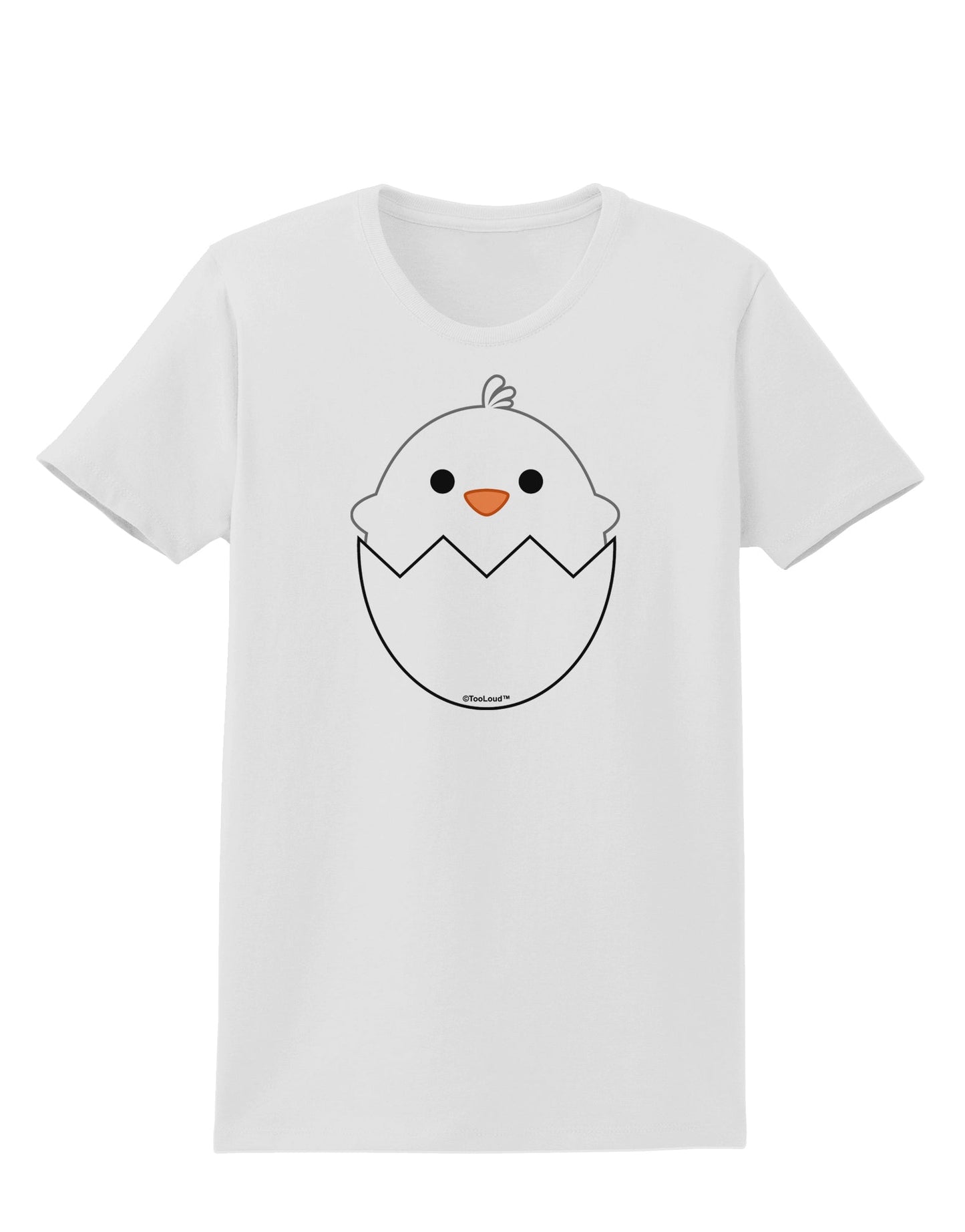 Cute Hatching Chick - White Womens T-Shirt by TooLoud-Womens T-Shirt-TooLoud-White-X-Small-Davson Sales