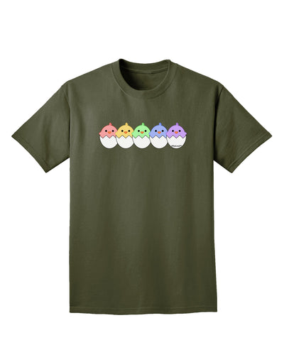 Cute Hatching Chicks Group #2 Adult Dark T-Shirt by TooLoud-Mens T-Shirt-TooLoud-Military-Green-Small-Davson Sales