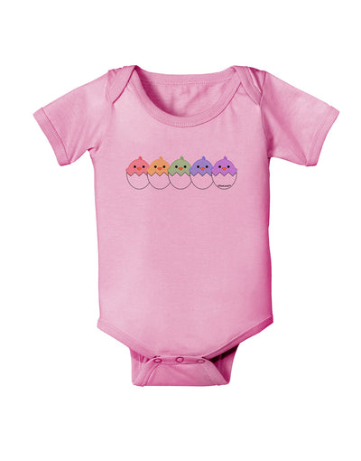 Cute Hatching Chicks Group #2 Baby Romper Bodysuit by TooLoud-Baby Romper-TooLoud-Light-Pink-06-Months-Davson Sales