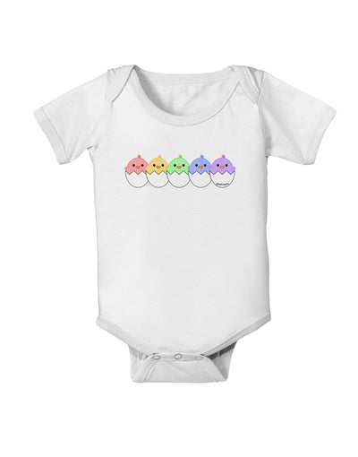 Cute Hatching Chicks Group #2 Baby Romper Bodysuit by TooLoud-Baby Romper-TooLoud-White-06-Months-Davson Sales