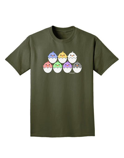 Cute Hatching Chicks Group Adult Dark T-Shirt by TooLoud-Mens T-Shirt-TooLoud-Military-Green-Small-Davson Sales