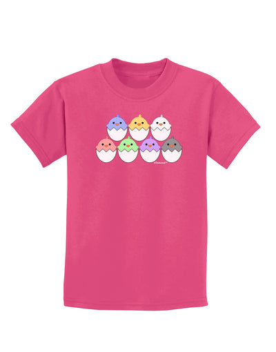 Cute Hatching Chicks Group Childrens Dark T-Shirt by TooLoud-Childrens T-Shirt-TooLoud-Sangria-X-Small-Davson Sales