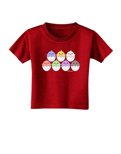 Cute Hatching Chicks Group Toddler T-Shirt Dark by TooLoud-Toddler T-Shirt-TooLoud-Red-2T-Davson Sales