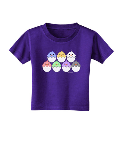 Cute Hatching Chicks Group Toddler T-Shirt Dark by TooLoud-Toddler T-Shirt-TooLoud-Purple-2T-Davson Sales