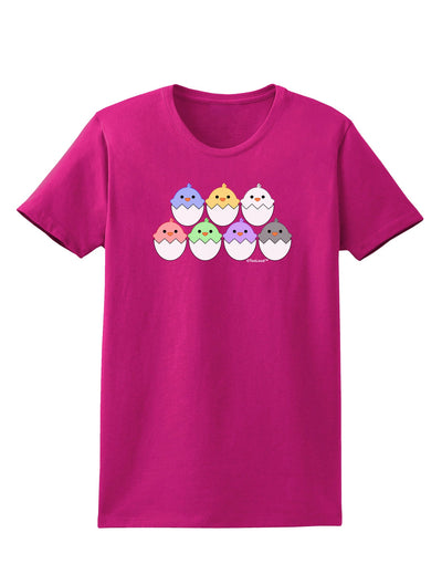 Cute Hatching Chicks Group Womens Dark T-Shirt by TooLoud-Womens T-Shirt-TooLoud-Hot-Pink-Small-Davson Sales