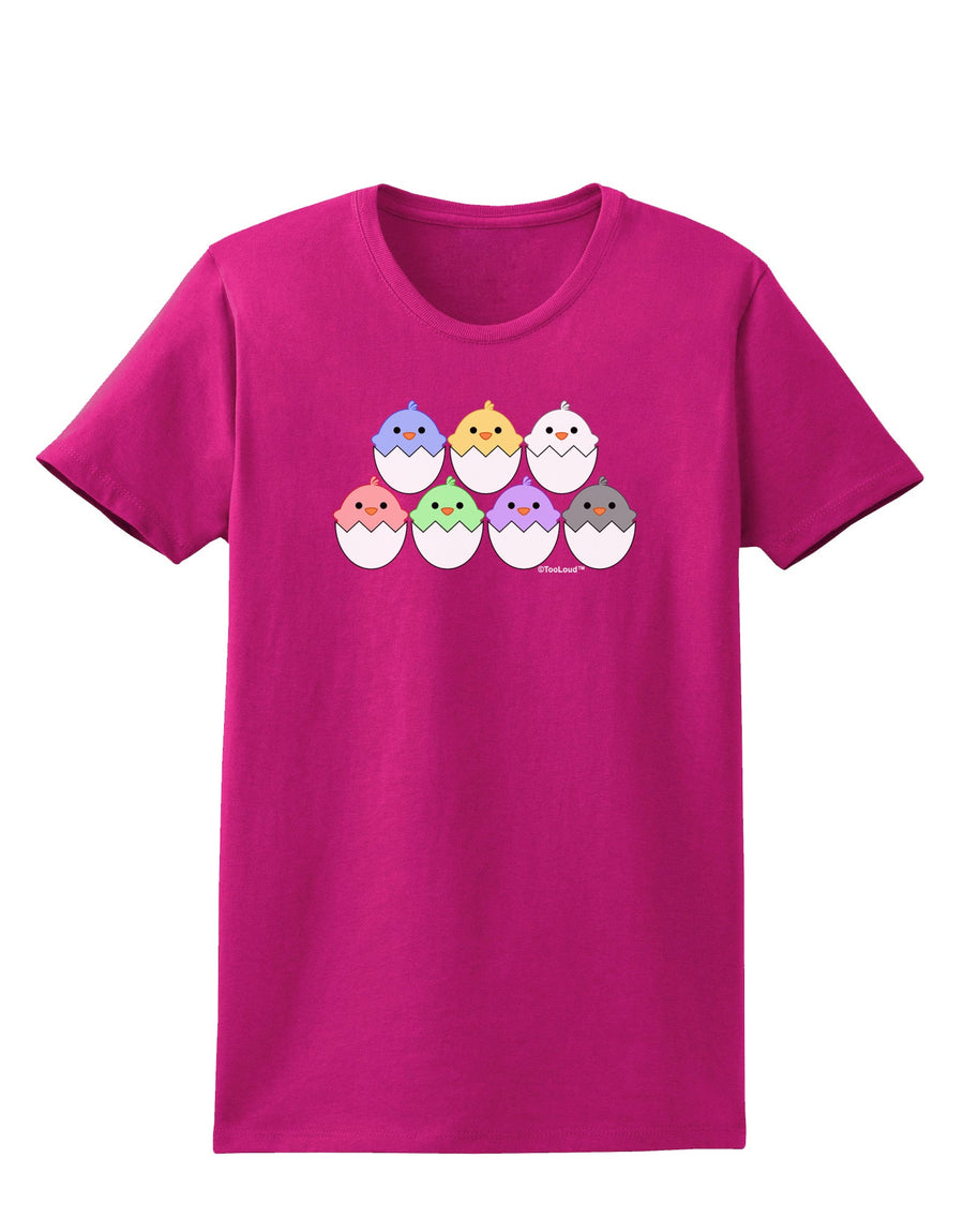 Cute Hatching Chicks Group Womens Dark T-Shirt by TooLoud-Womens T-Shirt-TooLoud-Black-X-Small-Davson Sales