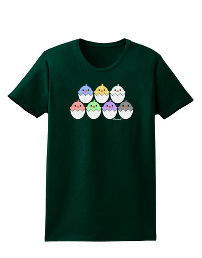 Cute Hatching Chicks Group Womens Dark T-Shirt by TooLoud-Womens T-Shirt-TooLoud-Forest-Green-Small-Davson Sales