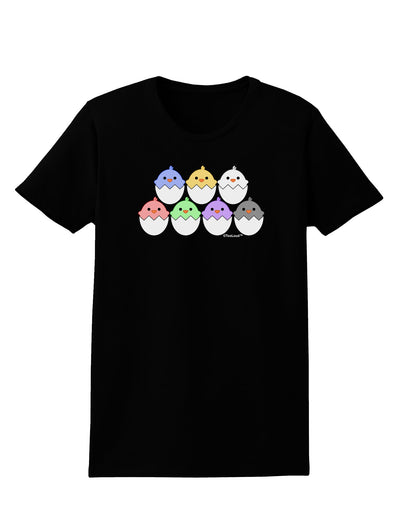 Cute Hatching Chicks Group Womens Dark T-Shirt by TooLoud-Womens T-Shirt-TooLoud-Black-X-Small-Davson Sales