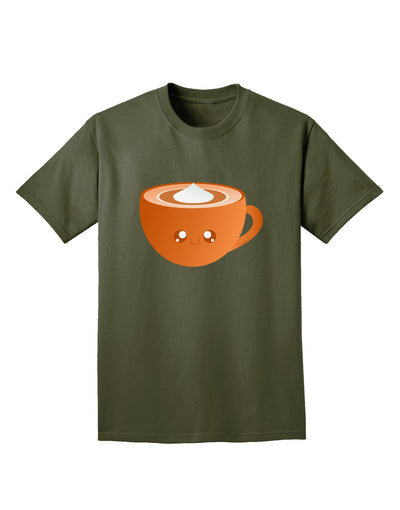 Cute Holiday Drink Pumpkin Spice Latte Adult Dark T-Shirt-Mens T-Shirt-TooLoud-Military-Green-Small-Davson Sales