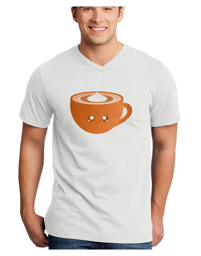 Cute Holiday Drink Pumpkin Spice Latte Adult V-Neck T-shirt-Mens V-Neck T-Shirt-TooLoud-White-Small-Davson Sales