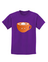 Cute Holiday Drink Pumpkin Spice Latte Childrens Dark T-Shirt-Childrens T-Shirt-TooLoud-Purple-X-Small-Davson Sales