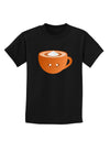 Cute Holiday Drink Pumpkin Spice Latte Childrens Dark T-Shirt-Childrens T-Shirt-TooLoud-Black-X-Small-Davson Sales