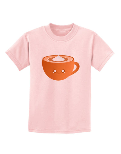 Cute Holiday Drink Pumpkin Spice Latte Childrens T-Shirt-Childrens T-Shirt-TooLoud-PalePink-X-Small-Davson Sales