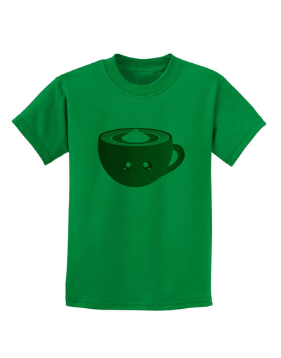 Cute Holiday Drink Pumpkin Spice Latte Childrens T-Shirt-Childrens T-Shirt-TooLoud-Kelly-Green-X-Small-Davson Sales