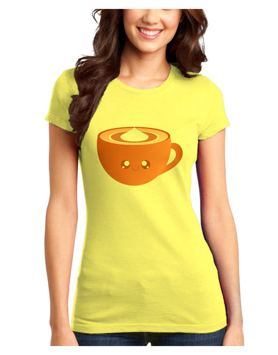 Cute Holiday Drink Pumpkin Spice Latte Juniors T-Shirt-Womens Juniors T-Shirt-TooLoud-Yellow-Juniors Fitted XS-Davson Sales