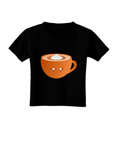 Cute Holiday Drink Pumpkin Spice Latte Toddler T-Shirt Dark-Toddler T-Shirt-TooLoud-Black-2T-Davson Sales