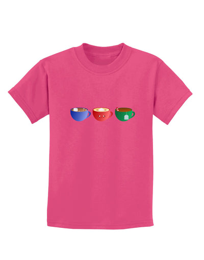 Cute Holiday Drink Set - Christmas Childrens Dark T-Shirt-Childrens T-Shirt-TooLoud-Sangria-X-Small-Davson Sales