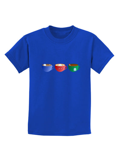 Cute Holiday Drink Set - Christmas Childrens Dark T-Shirt-Childrens T-Shirt-TooLoud-Royal-Blue-X-Small-Davson Sales