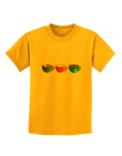 Cute Holiday Drink Set - Christmas Childrens T-Shirt-Childrens T-Shirt-TooLoud-Gold-X-Small-Davson Sales