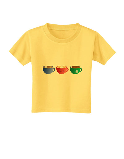 Cute Holiday Drink Set - Christmas Toddler T-Shirt-Toddler T-Shirt-TooLoud-Yellow-2T-Davson Sales