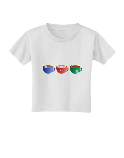 Cute Holiday Drink Set - Christmas Toddler T-Shirt-Toddler T-Shirt-TooLoud-White-2T-Davson Sales