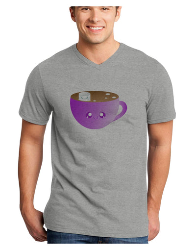 Cute Hot Cocoa Christmas Adult V-Neck T-shirt-Mens V-Neck T-Shirt-TooLoud-HeatherGray-Small-Davson Sales