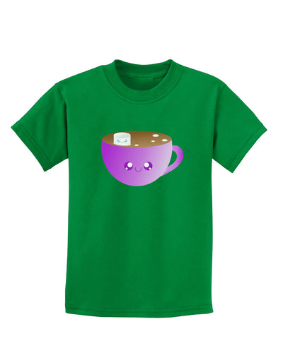 Cute Hot Cocoa Christmas Childrens Dark T-Shirt-Childrens T-Shirt-TooLoud-Kelly-Green-X-Small-Davson Sales