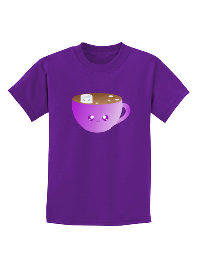 Cute Hot Cocoa Christmas Childrens Dark T-Shirt-Childrens T-Shirt-TooLoud-Purple-X-Small-Davson Sales