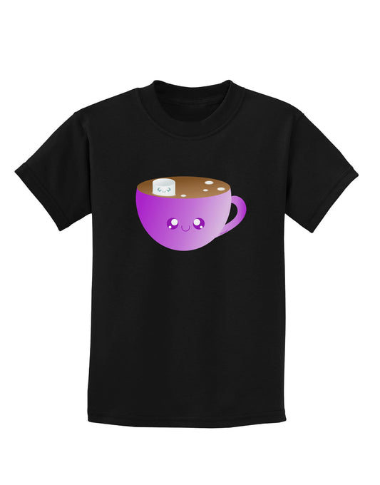 Cute Hot Cocoa Christmas Childrens Dark T-Shirt-Childrens T-Shirt-TooLoud-Black-X-Small-Davson Sales