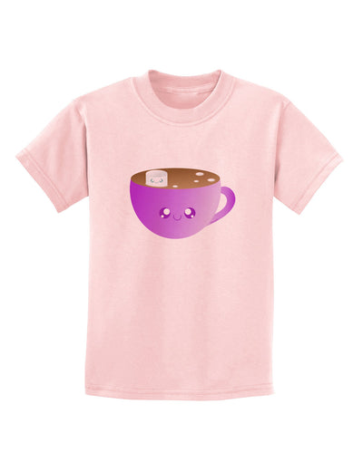 Cute Hot Cocoa Christmas Childrens T-Shirt-Childrens T-Shirt-TooLoud-PalePink-X-Small-Davson Sales