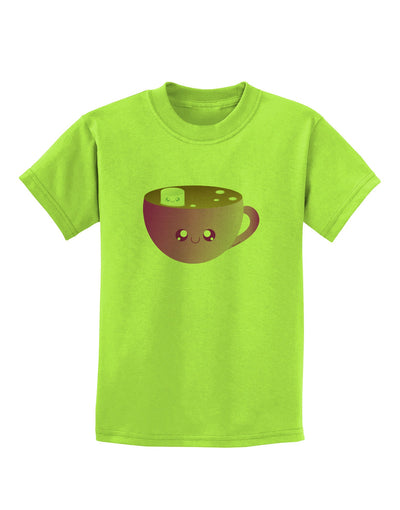 Cute Hot Cocoa Christmas Childrens T-Shirt-Childrens T-Shirt-TooLoud-Lime-Green-X-Small-Davson Sales