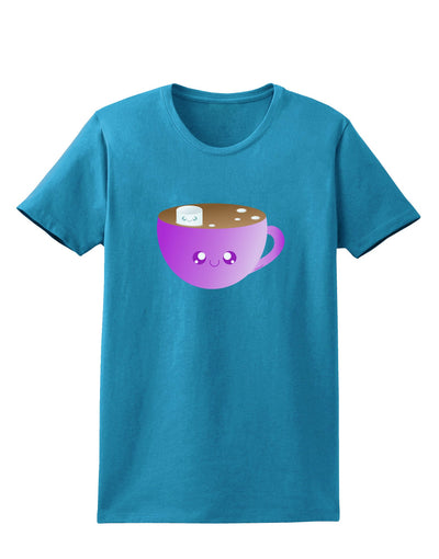 Cute Hot Cocoa Christmas Womens Dark T-Shirt-TooLoud-Turquoise-X-Small-Davson Sales