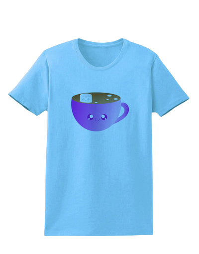 Cute Hot Cocoa Christmas Womens T-Shirt-Womens T-Shirt-TooLoud-Aquatic-Blue-X-Small-Davson Sales