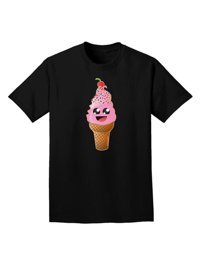 Cute Ice Cream Cone Adult Dark T-Shirt-Mens T-Shirt-TooLoud-Black-Small-Davson Sales