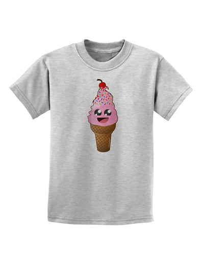 Cute Ice Cream Cone Childrens T-Shirt-Childrens T-Shirt-TooLoud-AshGray-X-Small-Davson Sales