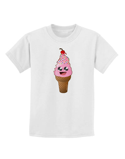 Cute Ice Cream Cone Childrens T-Shirt-Childrens T-Shirt-TooLoud-White-X-Small-Davson Sales