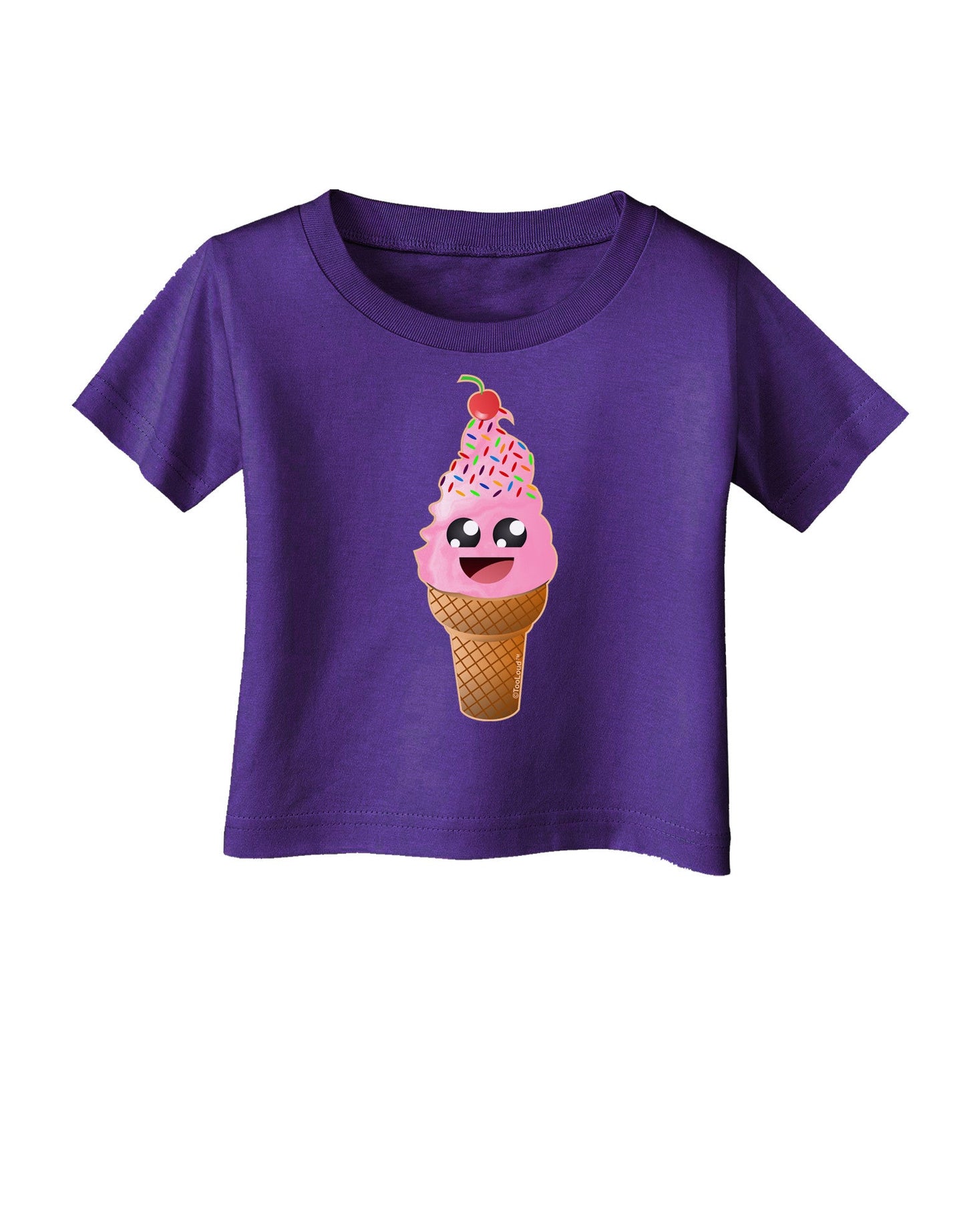 Cute Ice Cream Cone Infant T-Shirt Dark-Infant T-Shirt-TooLoud-Purple-06-Months-Davson Sales