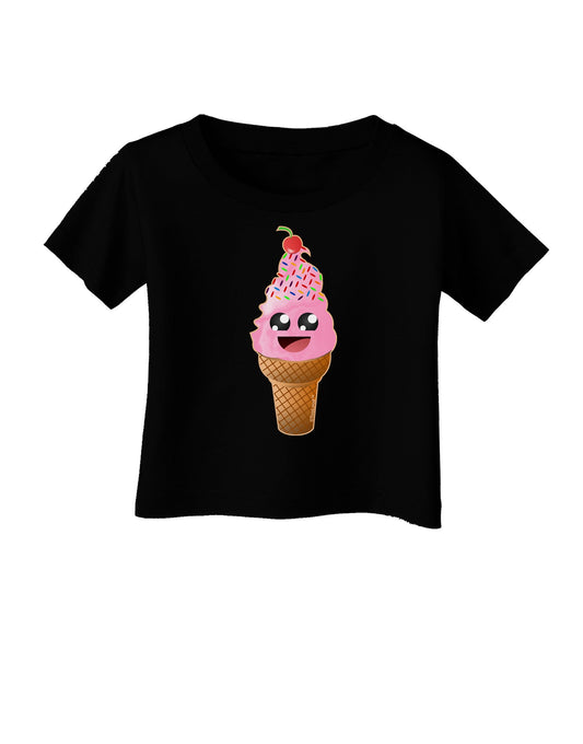 Cute Ice Cream Cone Infant T-Shirt Dark-Infant T-Shirt-TooLoud-Black-06-Months-Davson Sales