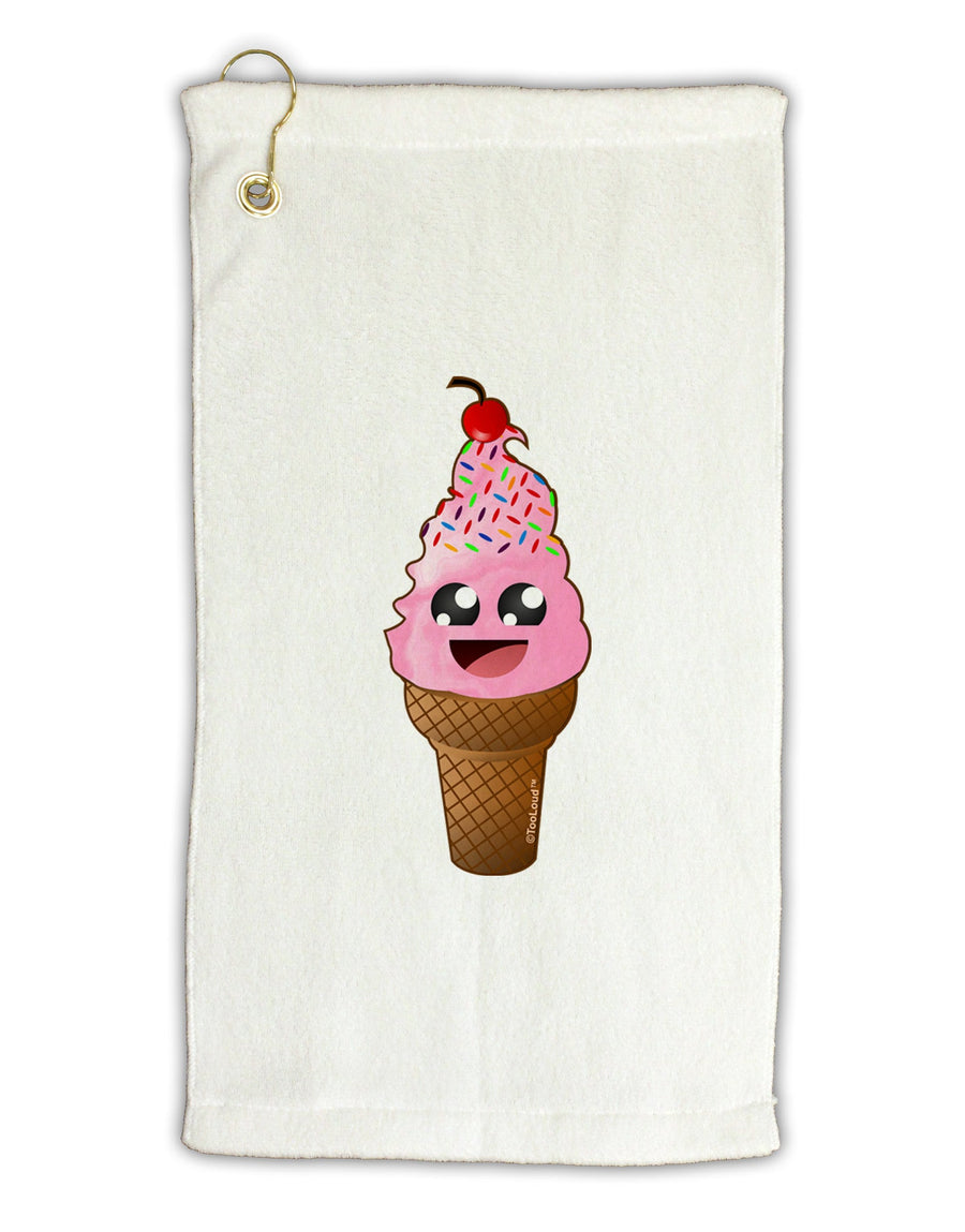 Cute Ice Cream Cone Micro Terry Gromet Golf Towel 16 x 25 inch-Golf Towel-TooLoud-White-Davson Sales