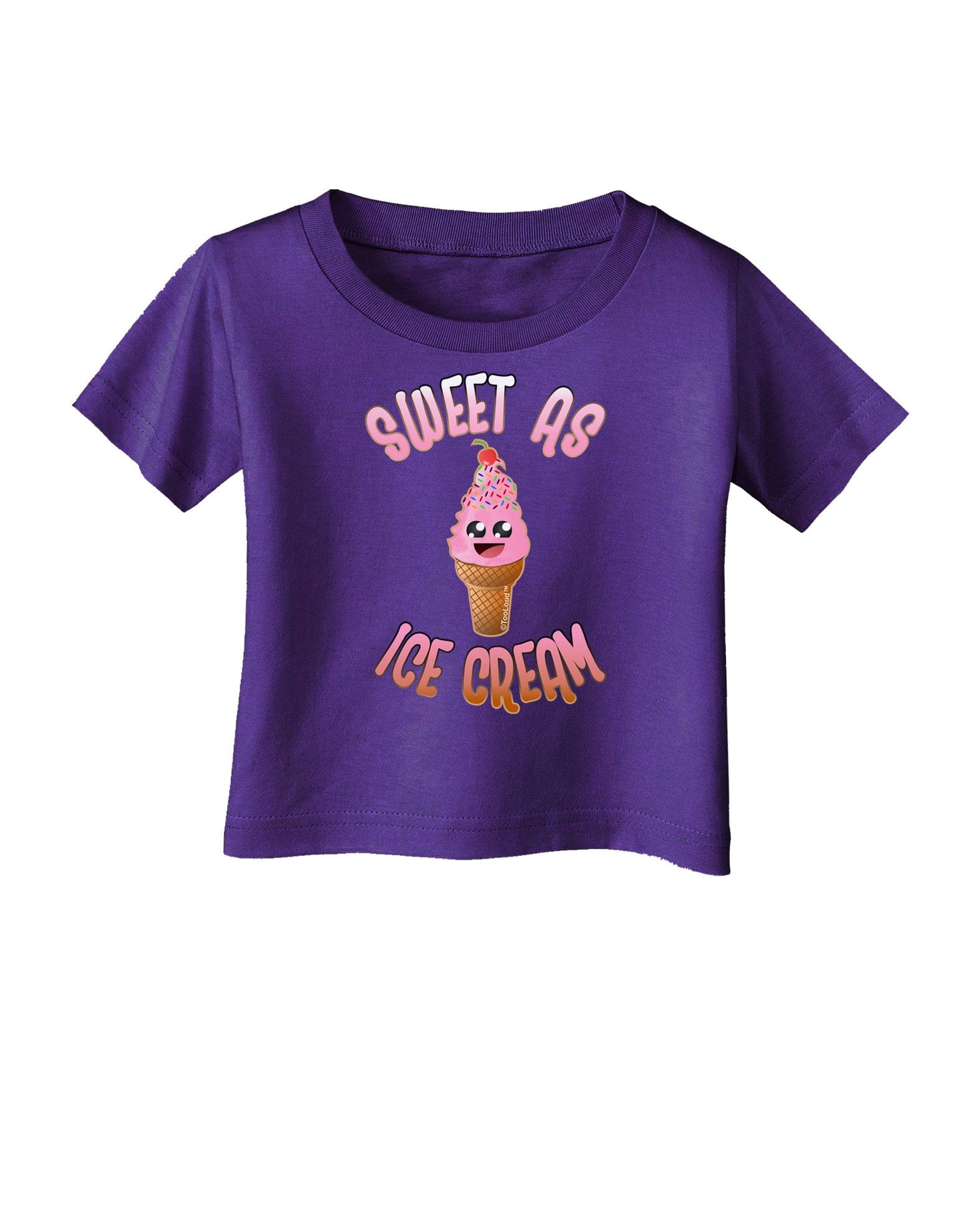 Cute Ice Cream Cone - Sweet As Ice Cream Infant T-Shirt Dark-Infant T-Shirt-TooLoud-Purple-06-Months-Davson Sales
