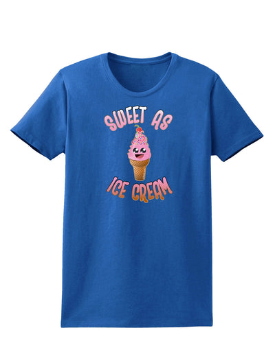 Cute Ice Cream Cone - Sweet As Ice Cream Womens Dark T-Shirt-Womens T-Shirt-TooLoud-Royal-Blue-X-Small-Davson Sales