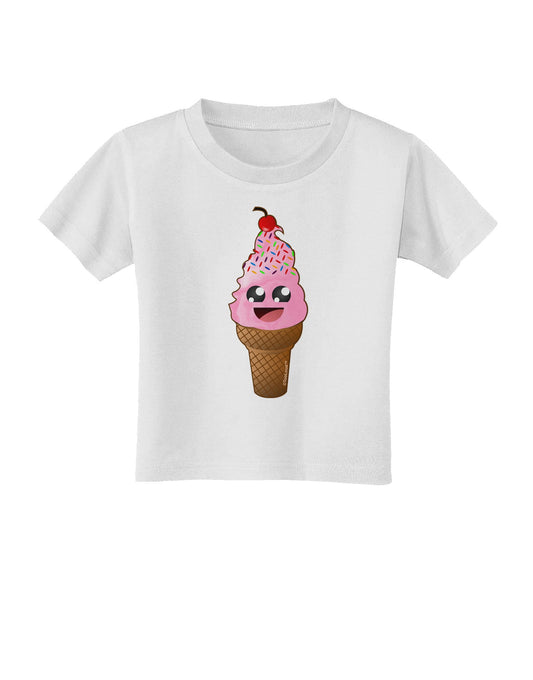 Cute Ice Cream Cone Toddler T-Shirt-Toddler T-Shirt-TooLoud-White-2T-Davson Sales